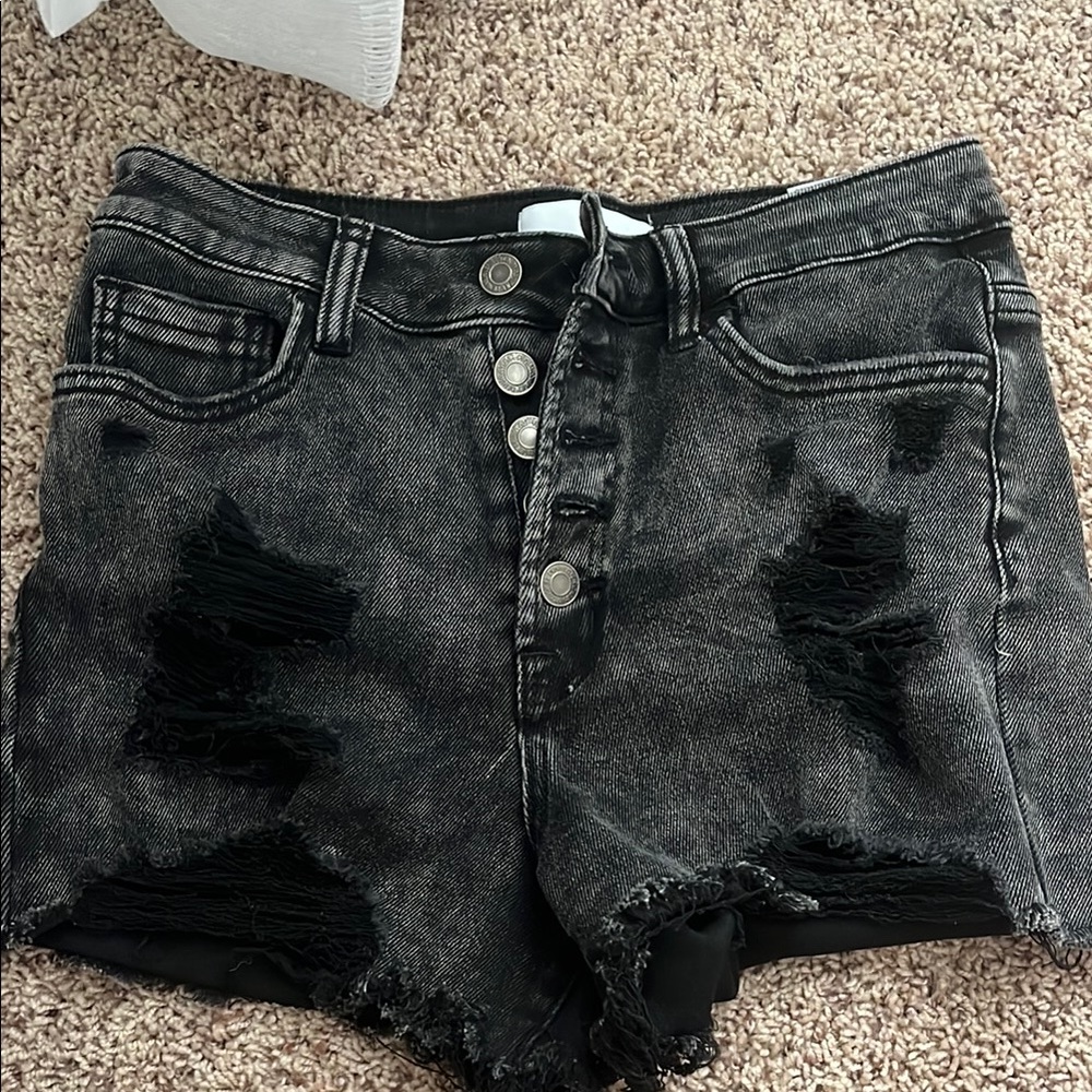 Black Jean Shorts